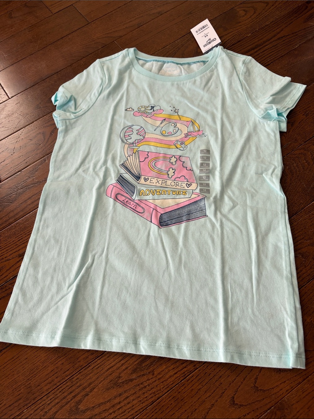🔥 4/$25 - Kids' Light Blue 'Explore Adventure' Graphic Tee